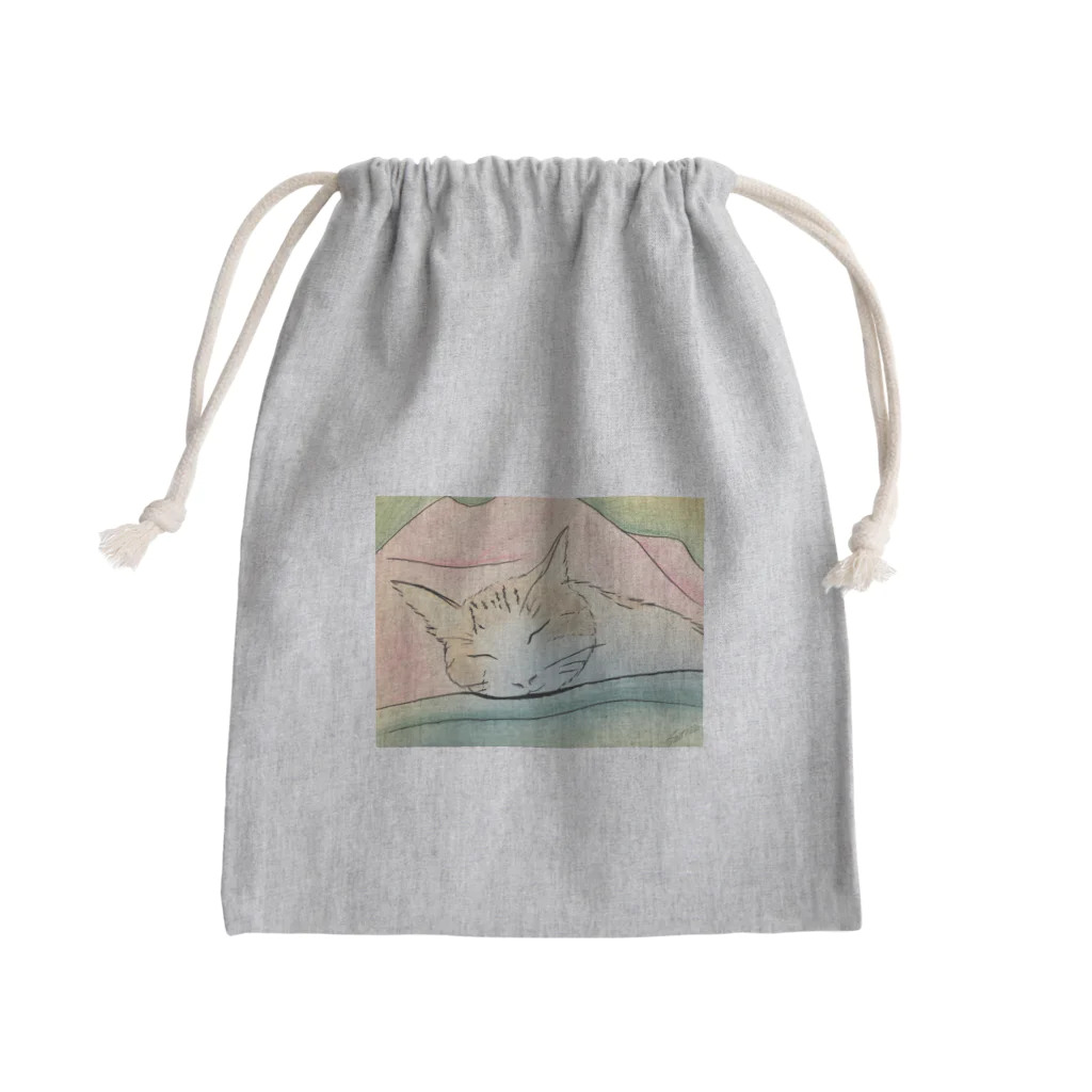 ハンドメイドSaoriのねこ♡寝子 Mini Drawstring Bag