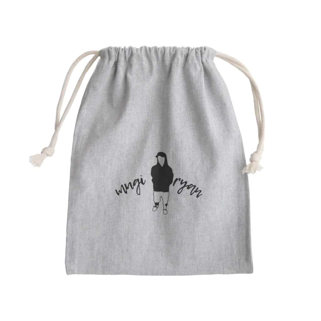 むぎライアンのモノクロパーカー Mini Drawstring Bag