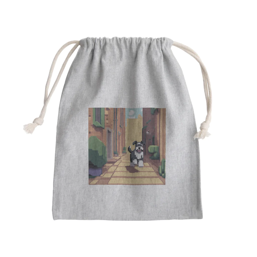 中村悠弥の街を走るシュナウザー Mini Drawstring Bag