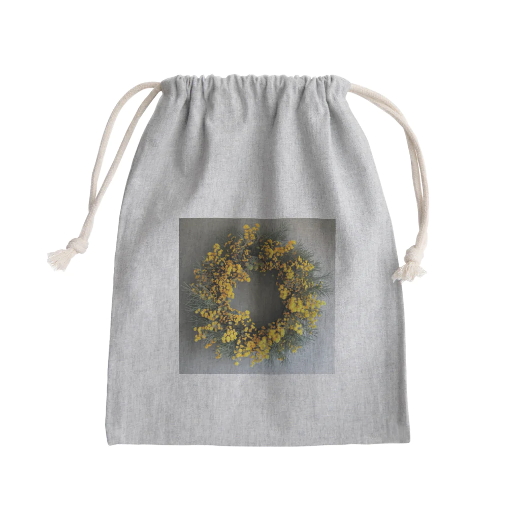 AQUAMETAVERSEのミモザの花をりース　なでしこ1478 Mini Drawstring Bag