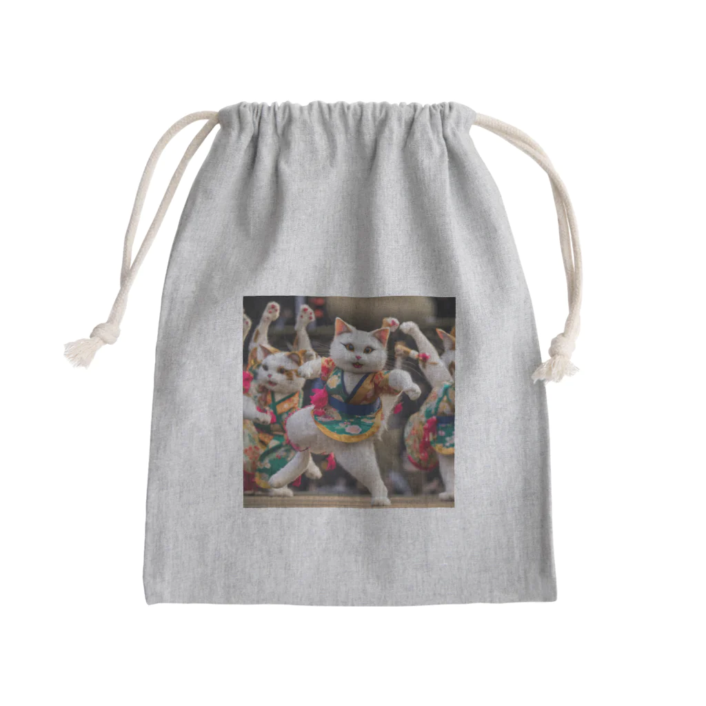 だんのんのよさこい祭りで踊る猫達 Mini Drawstring Bag