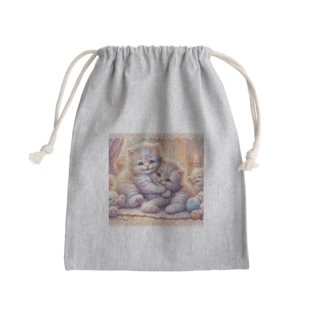 Yuya-Naganoの仲良く遊ぶ兄弟の猫 Mini Drawstring Bag