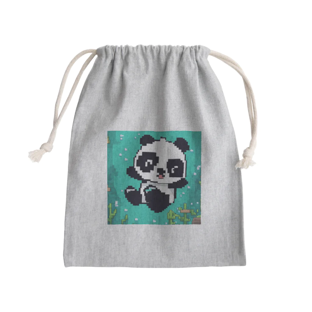 Smile Pop Artの水中パンダ Mini Drawstring Bag