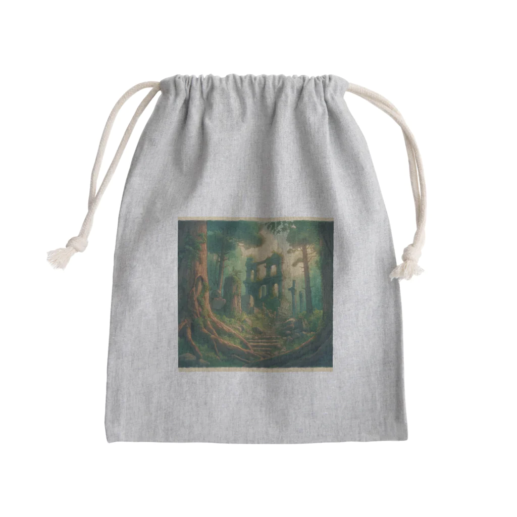 バナナシェアハウスの幻想の古代遺跡 Mini Drawstring Bag