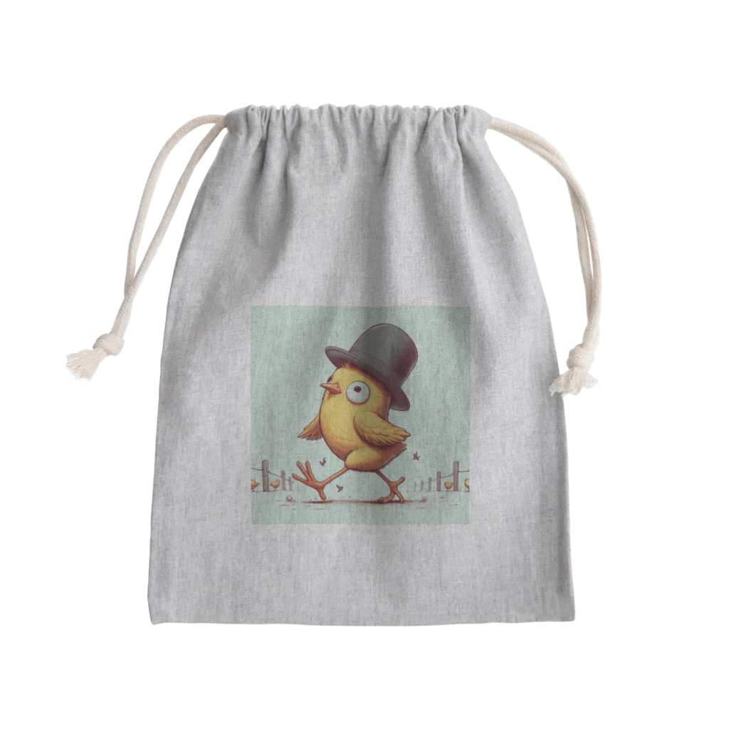 「動物ミリ屋」のピヨピヨ歩きましょ Mini Drawstring Bag