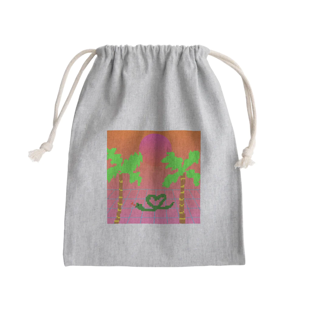 naboxのvaporwave風ヘビくん Mini Drawstring Bag