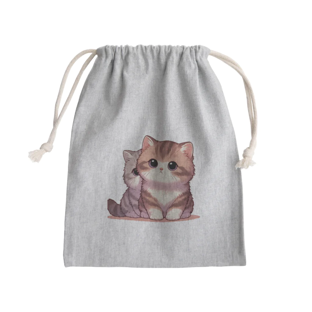 シマのかわいい子猫の兄弟 Mini Drawstring Bag