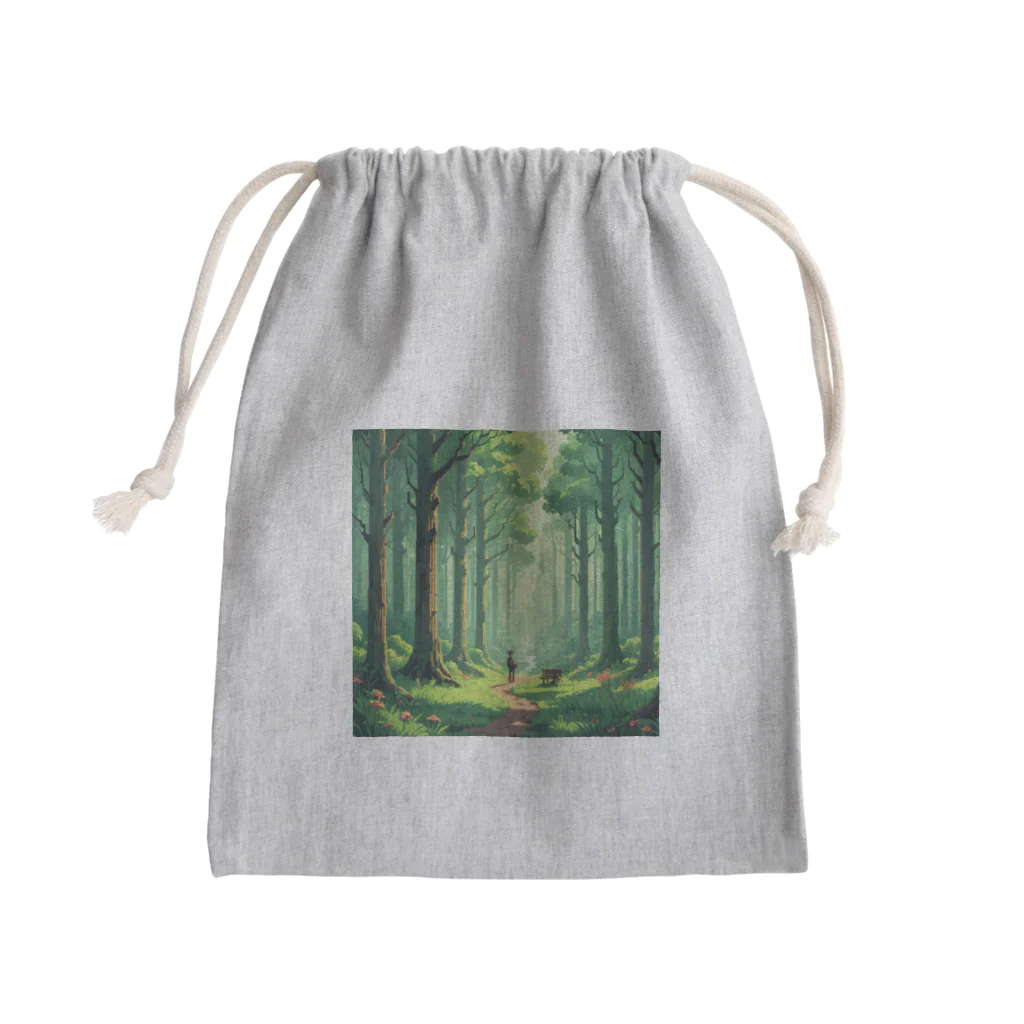 tentetenの高い木と森と人 Mini Drawstring Bag