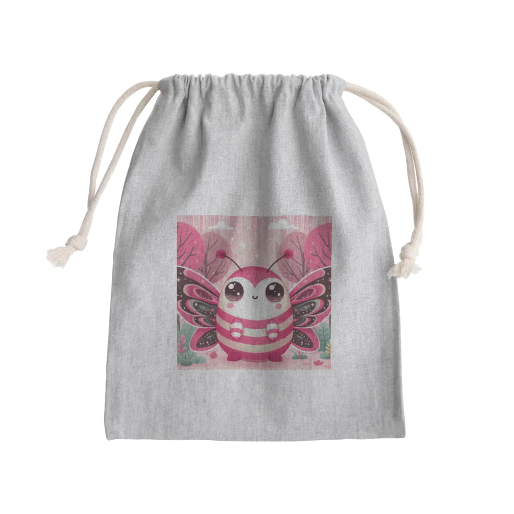 ゴマゴマ5050のピンク色の妖精が、そのかわいらしい大きな目であなたを見つめています Mini Drawstring Bag