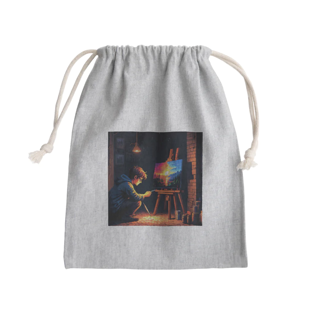 tentetenの画家を志す Mini Drawstring Bag