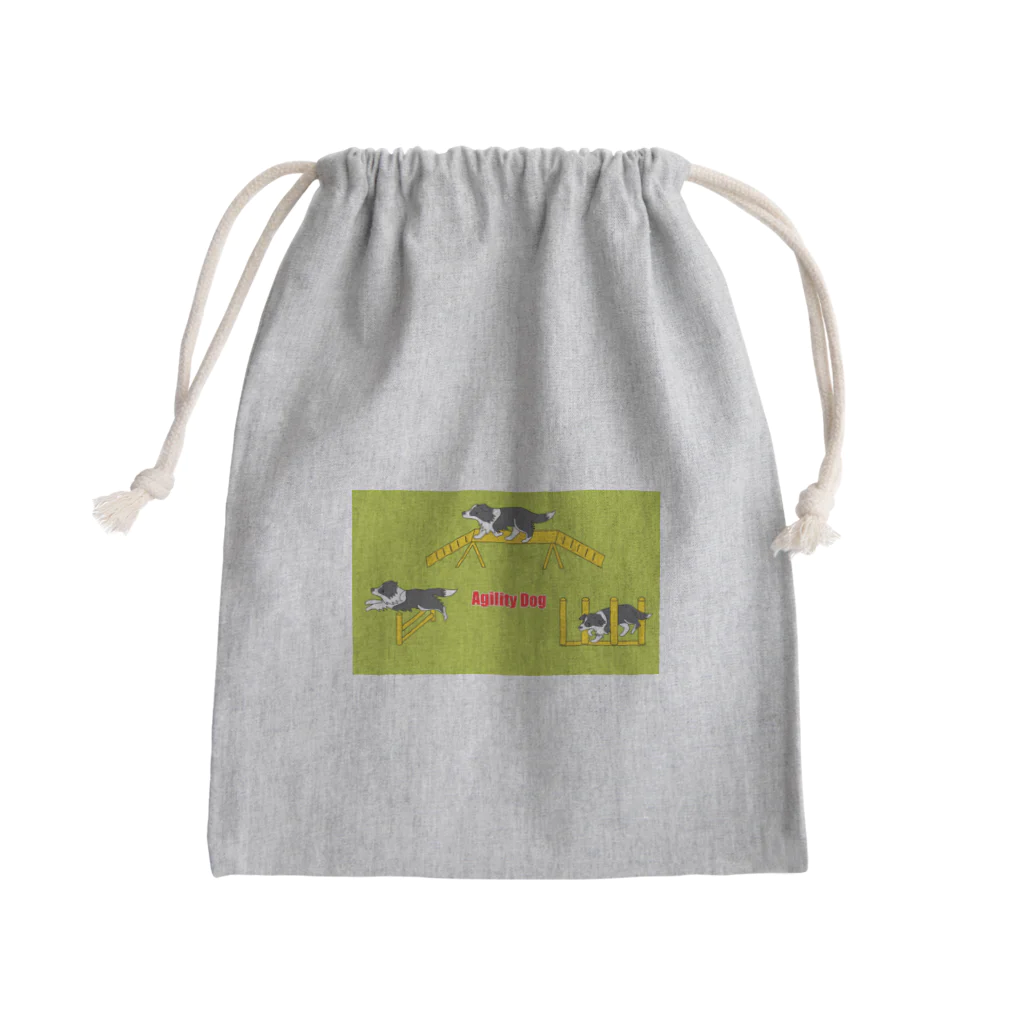 りきまるのアジリティーボーダーコリー Mini Drawstring Bag