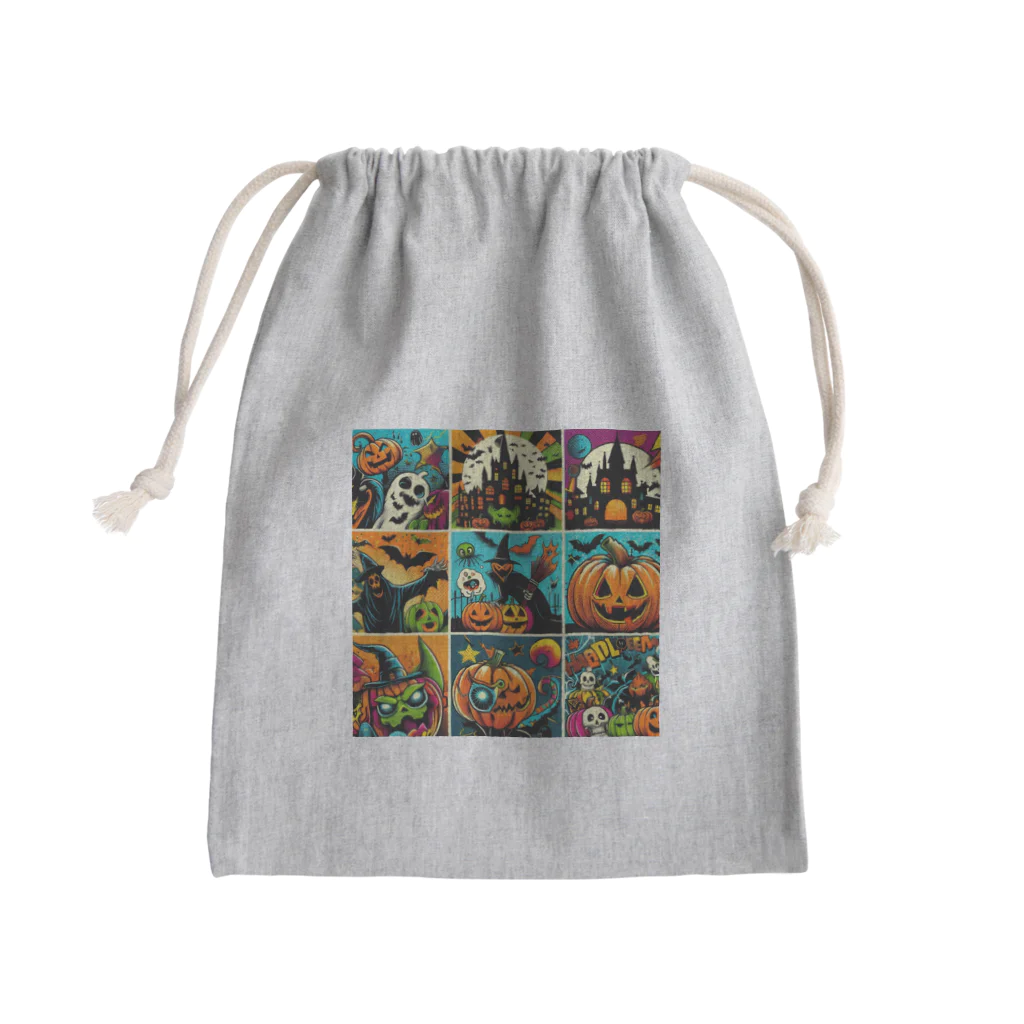 momonekokoのポップなハロウィン Mini Drawstring Bag