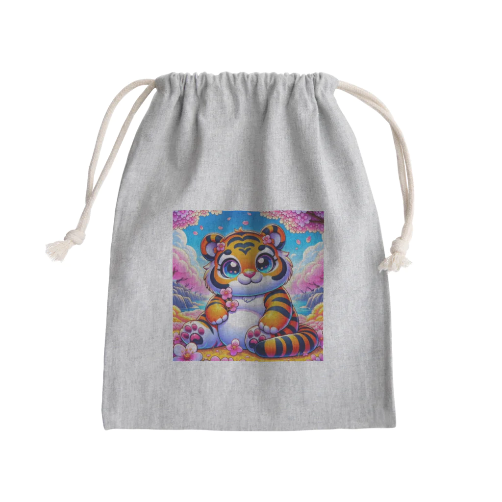 ふわもこパラダイスの虎のハナミチ Mini Drawstring Bag