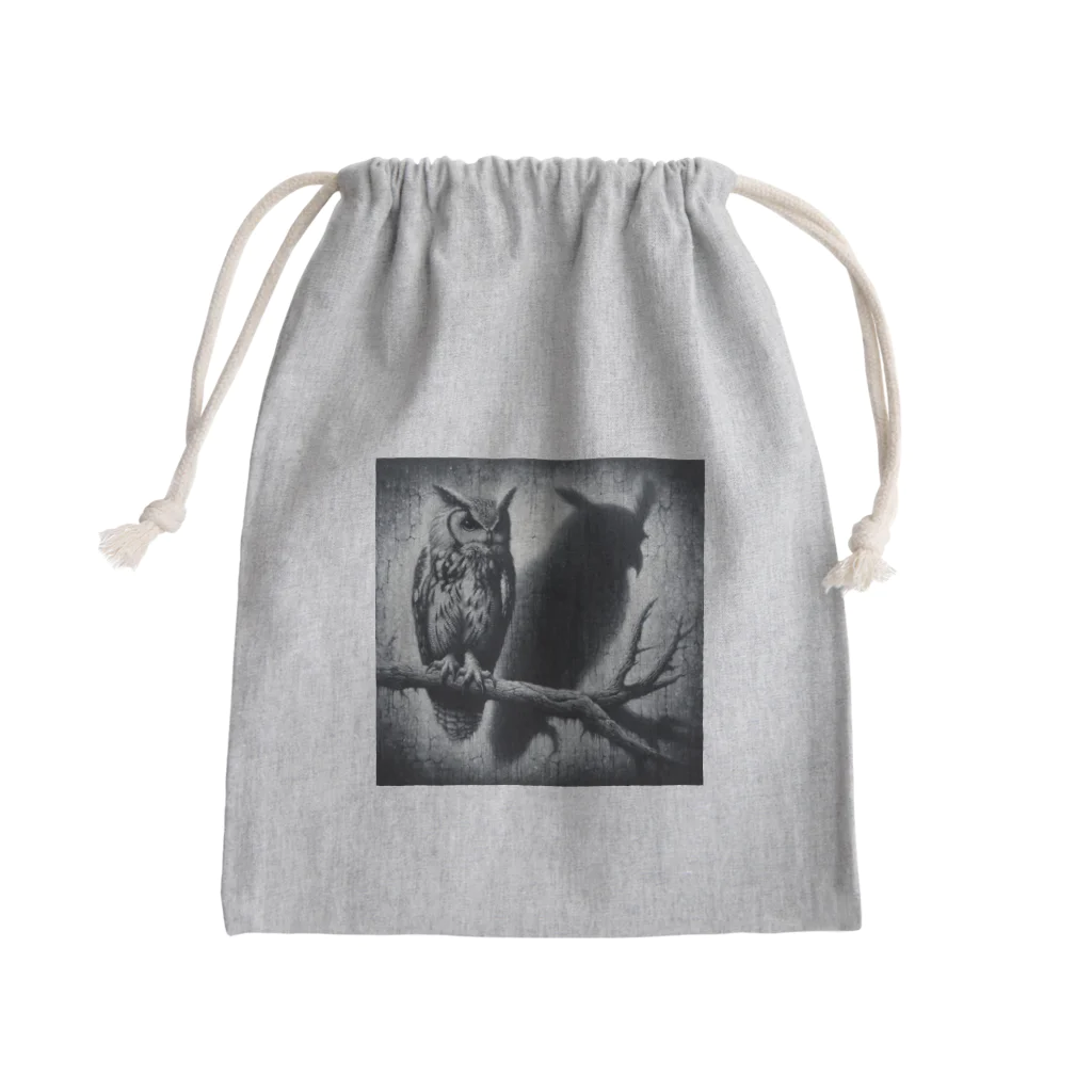 万事屋の不思議な魅力漂う梟 Mini Drawstring Bag