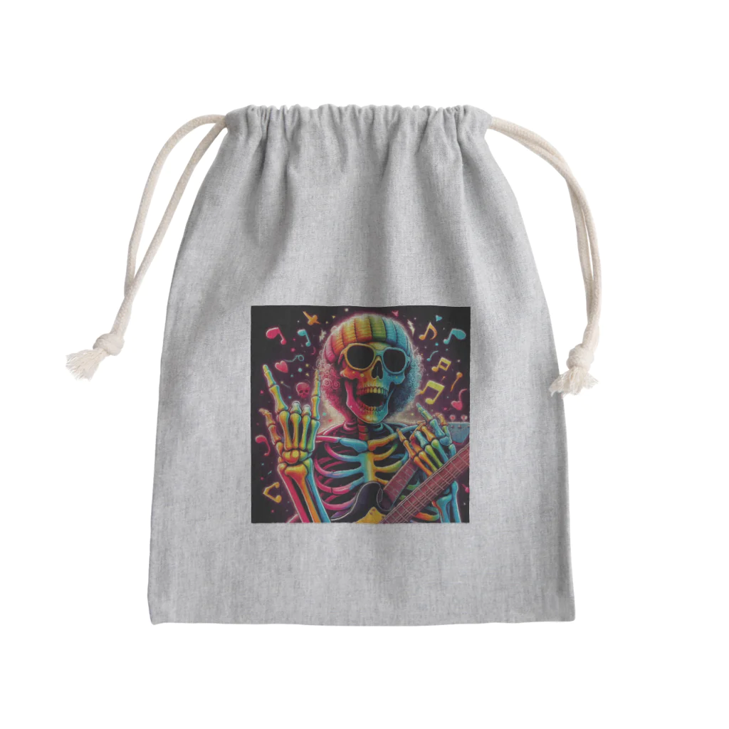 Happy Human のロック髑髏 Mini Drawstring Bag