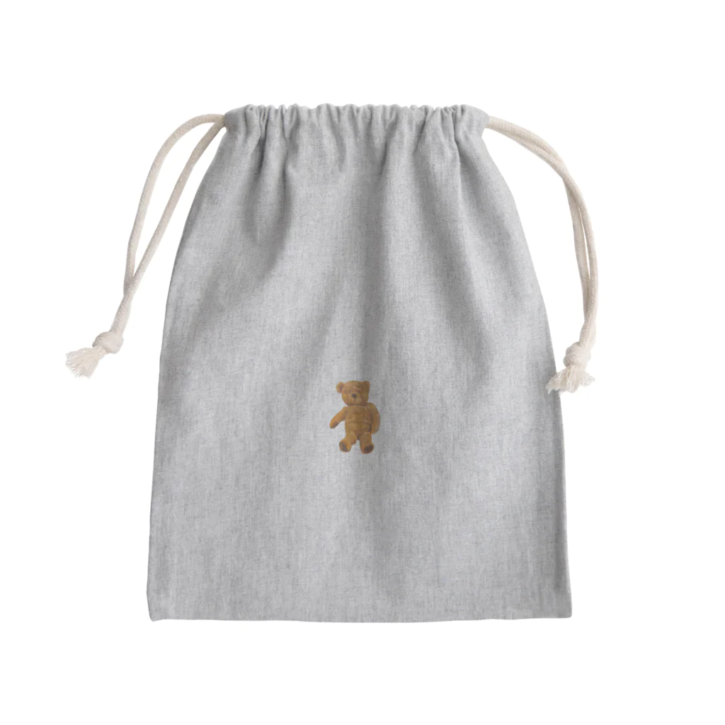 浜本りさの油絵で描かれたくまきち Mini Drawstring Bag