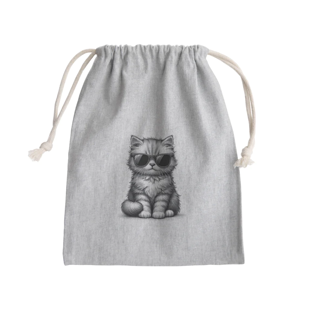 堂本晶宏のサングラス猫 Mini Drawstring Bag