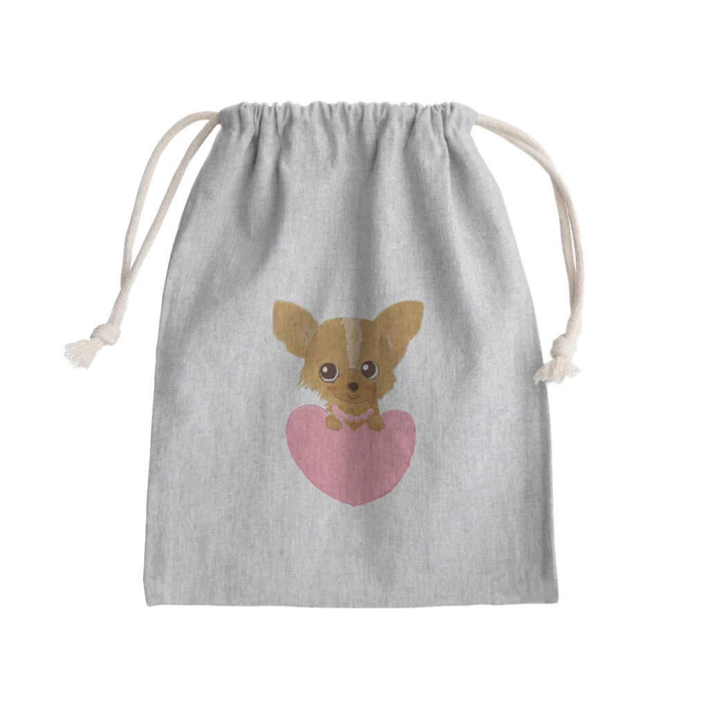 ゆずずショップのハートチワワ　！！ Mini Drawstring Bag