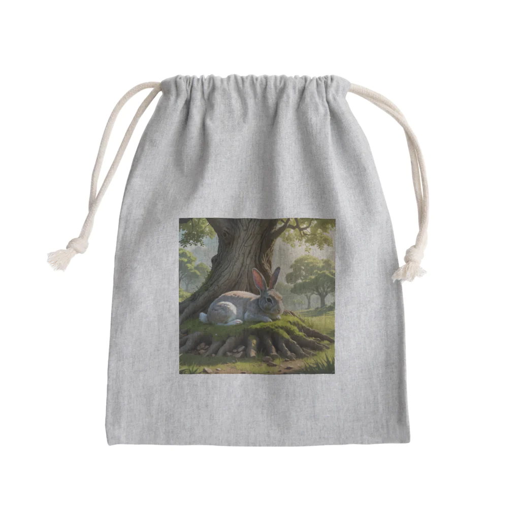 カズシの森のうさぎ Mini Drawstring Bag