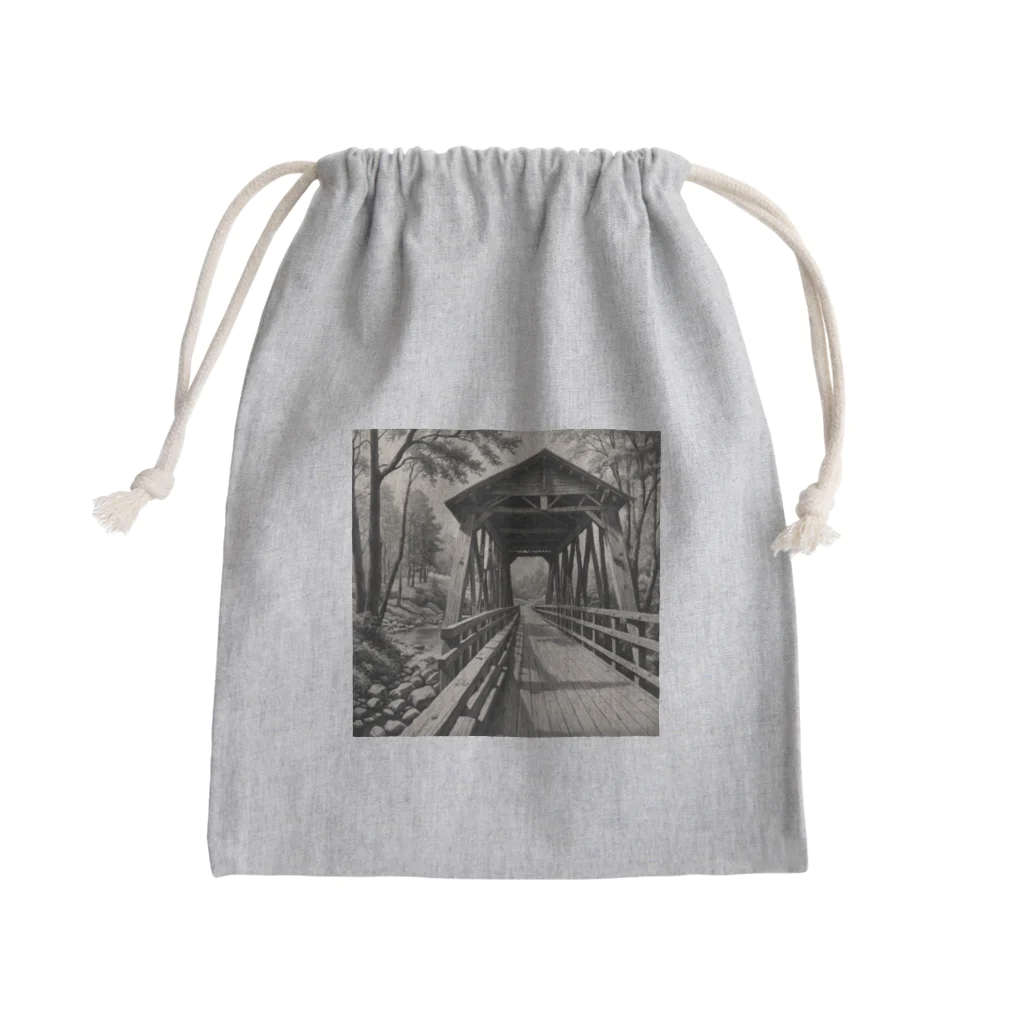 タマたまの木造橋 Mini Drawstring Bag
