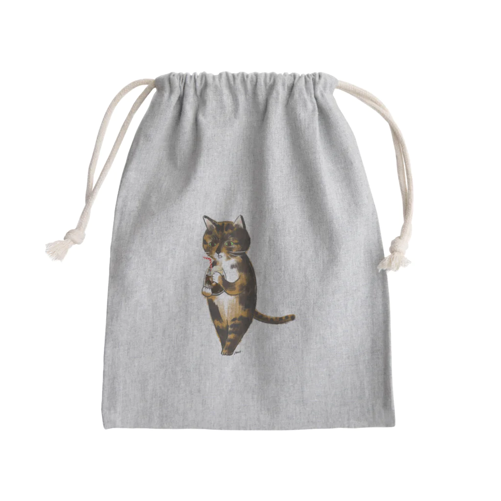 yoritomo's GALLERYのsabineko 錆猫くるくる Mini Drawstring Bag