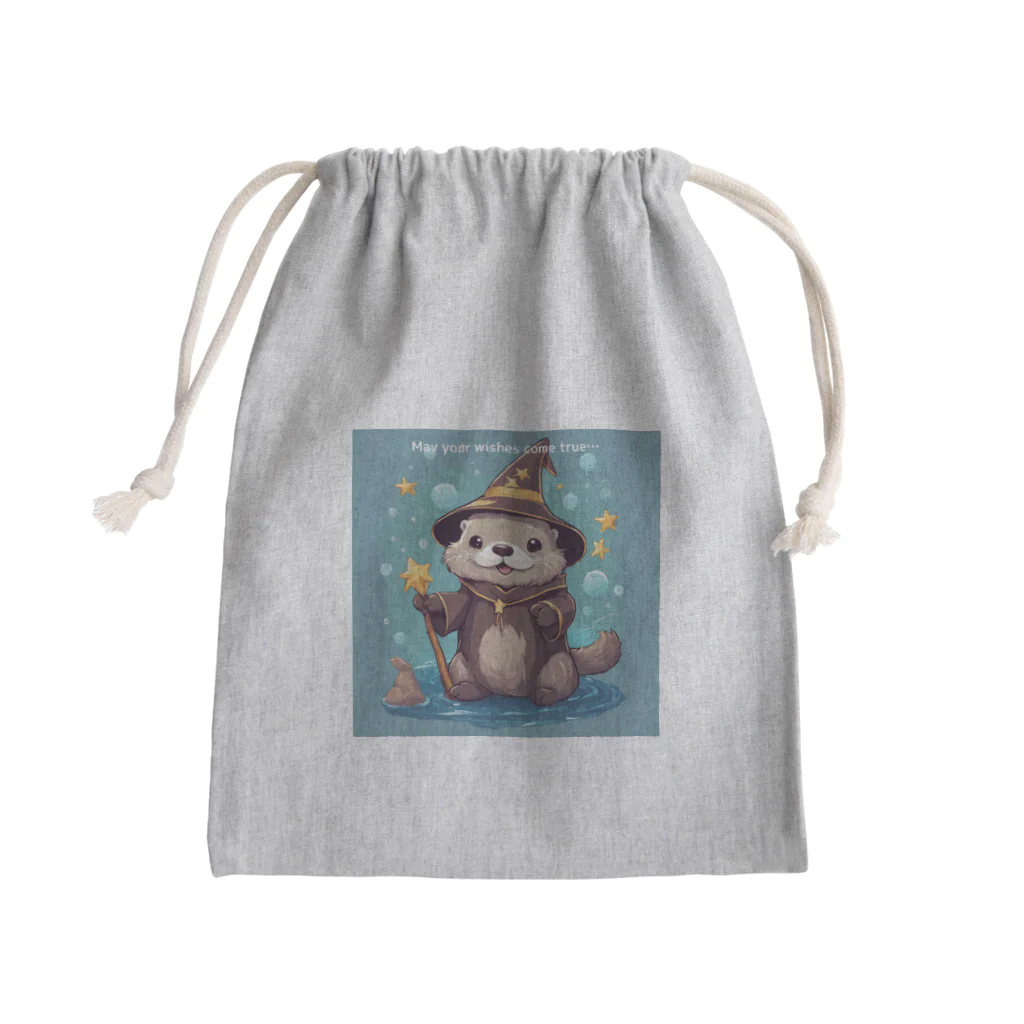 雑貨屋猫布団の願いが叶うラッコのお守りグッズ Mini Drawstring Bag