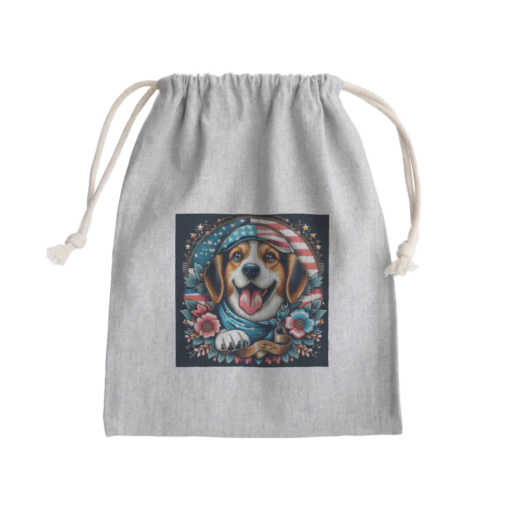 a.t.storeのアメリカンな犬 Mini Drawstring Bag