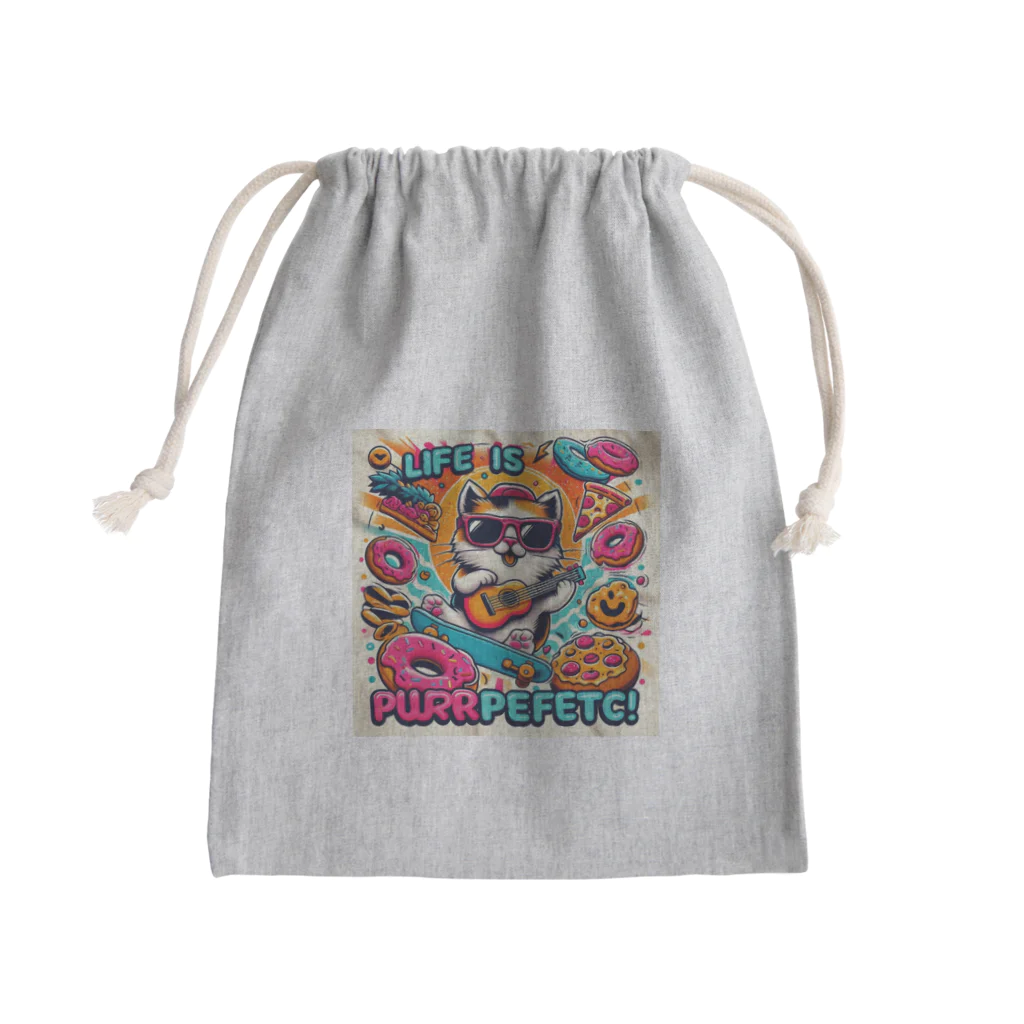 えいゆショップのスナフキ猫くん Mini Drawstring Bag