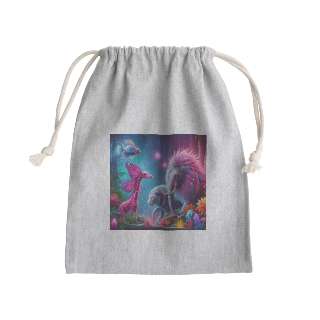 カメ好き屋のカラフルアニマル Mini Drawstring Bag