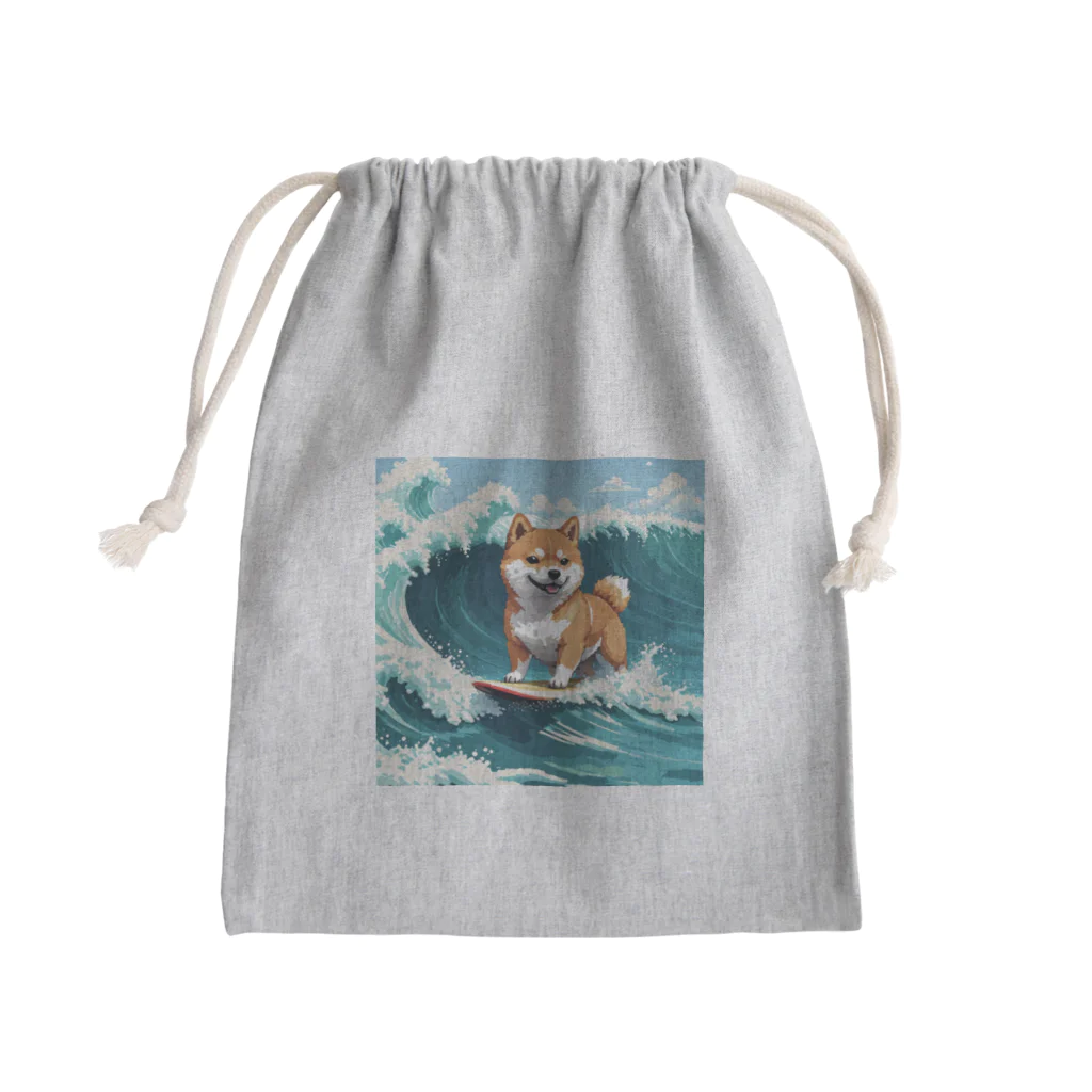 もふもふ堂の波乗り柴犬 Mini Drawstring Bag