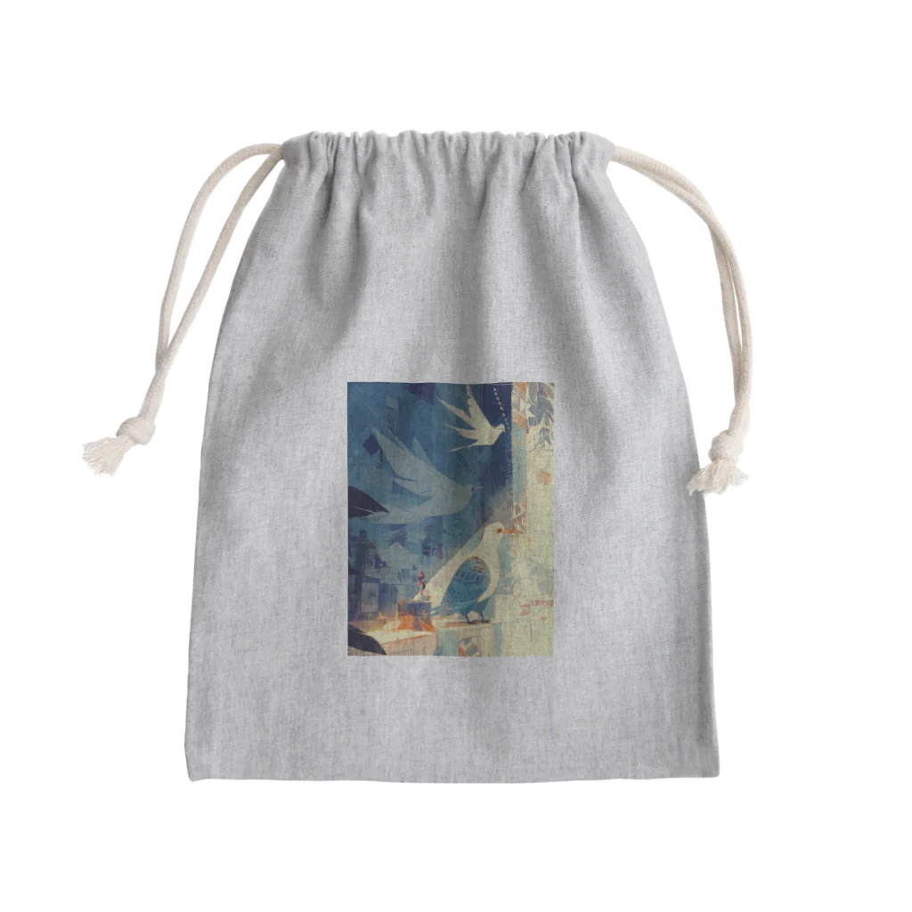 AQUAMETAVERSEの静寂の中の鳥　なでしこ1478 Mini Drawstring Bag