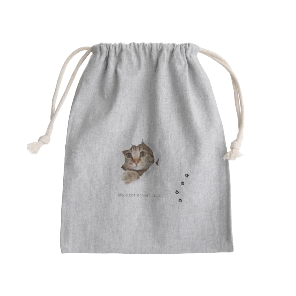 CaTsのふんわりネコ Mini Drawstring Bag