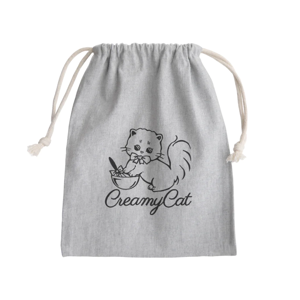 お砂糖と白い猫　creamy catのcreamy catの白猫ちゃん Mini Drawstring Bag