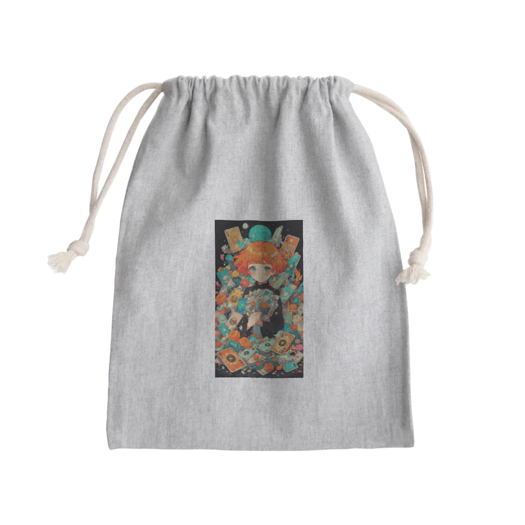 AQUAMETAVERSEのトランプ占いの少女 アメジスト 2846 Mini Drawstring Bag