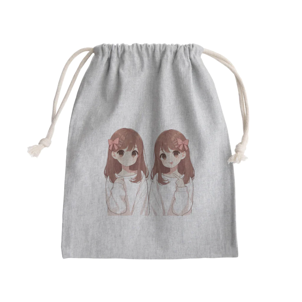 hanahanabiの双子の姉妹 Mini Drawstring Bag
