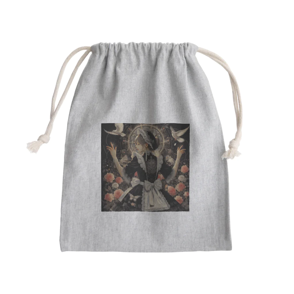 ミレーナのメイド黒 Mini Drawstring Bag