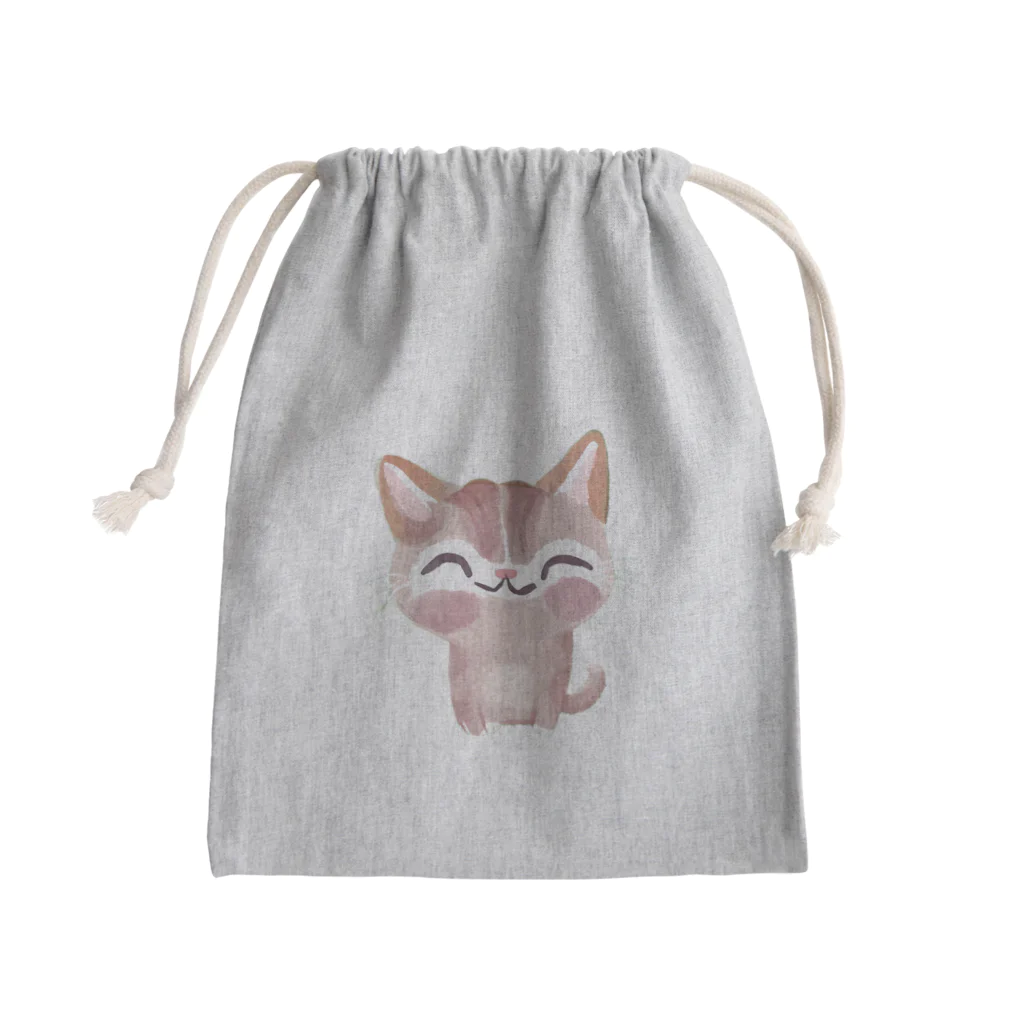 青黒黄色の猫の癒し Mini Drawstring Bag