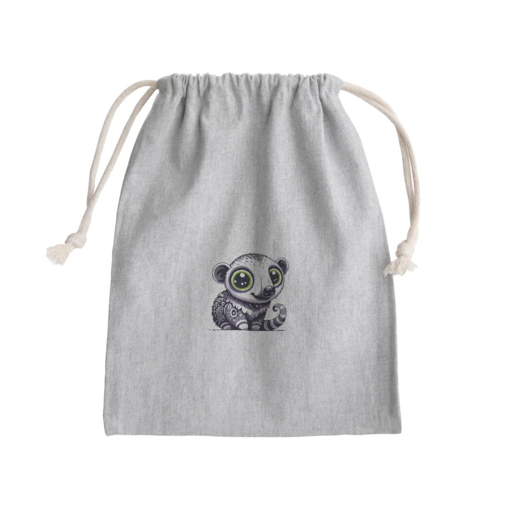 たんたん狸の不気味で可愛い森の不気味で可愛いタマンデュア001 Mini Drawstring Bag