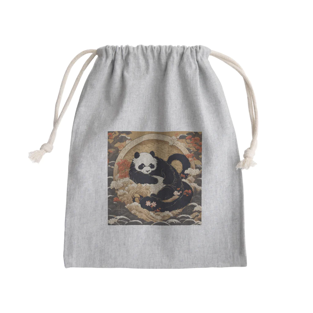 pandownloadの和風の最強パンダ Mini Drawstring Bag