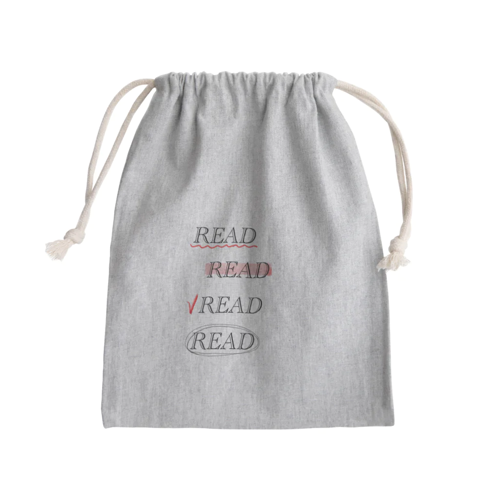 momokei&UのREAD READ READ READ Mini Drawstring Bag