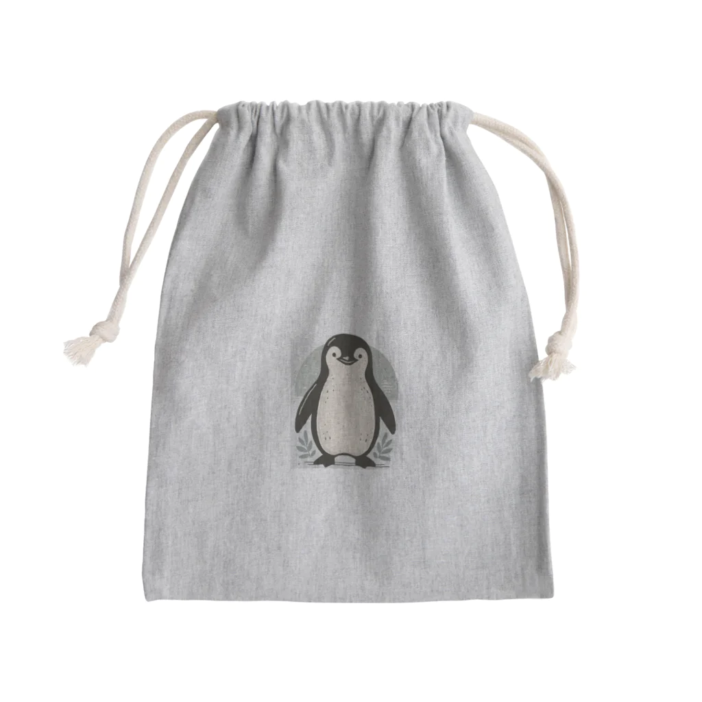 駱駝の優しいペンギン Mini Drawstring Bag