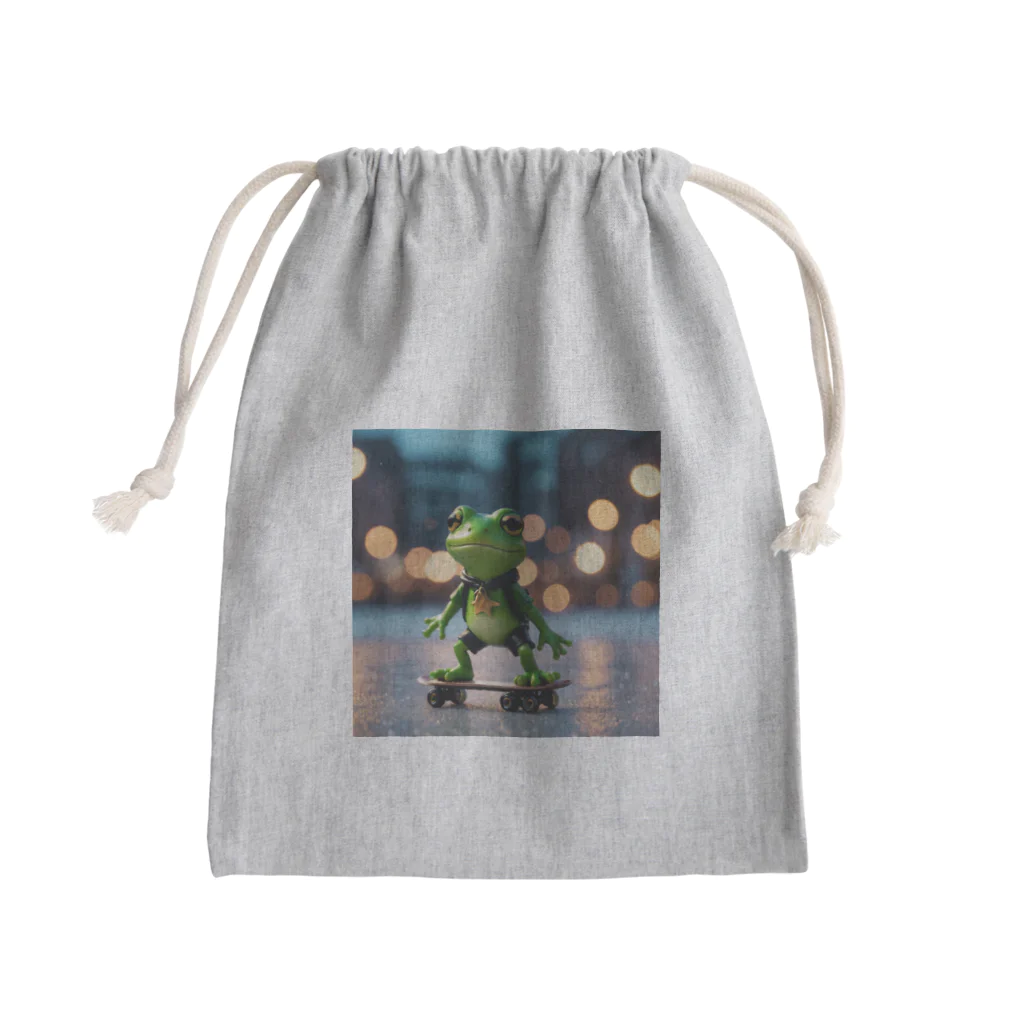 二宮大輔のスケートボードカエル Mini Drawstring Bag