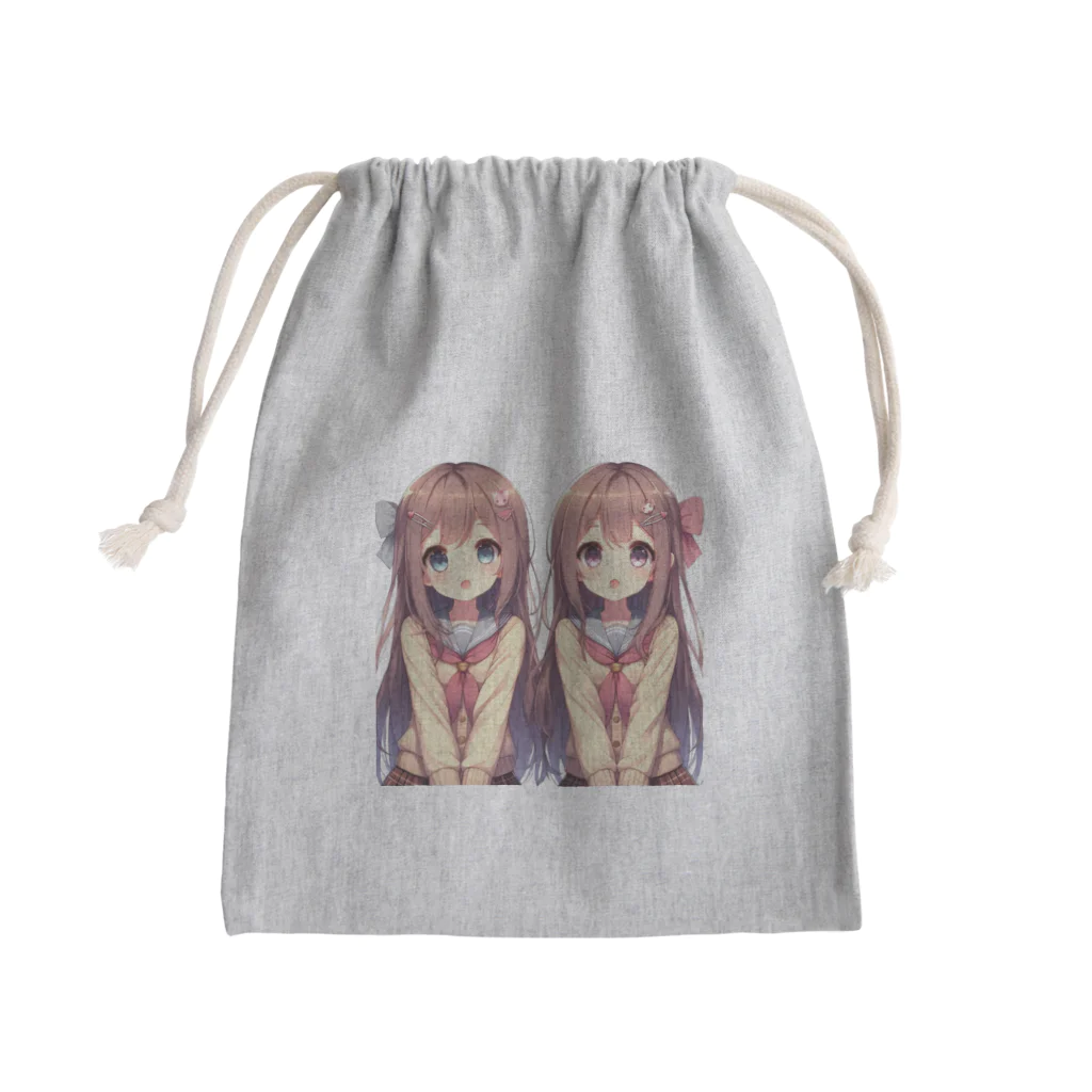 seigi2oo2の愛らしい可愛い双子の姉妹 Mini Drawstring Bag