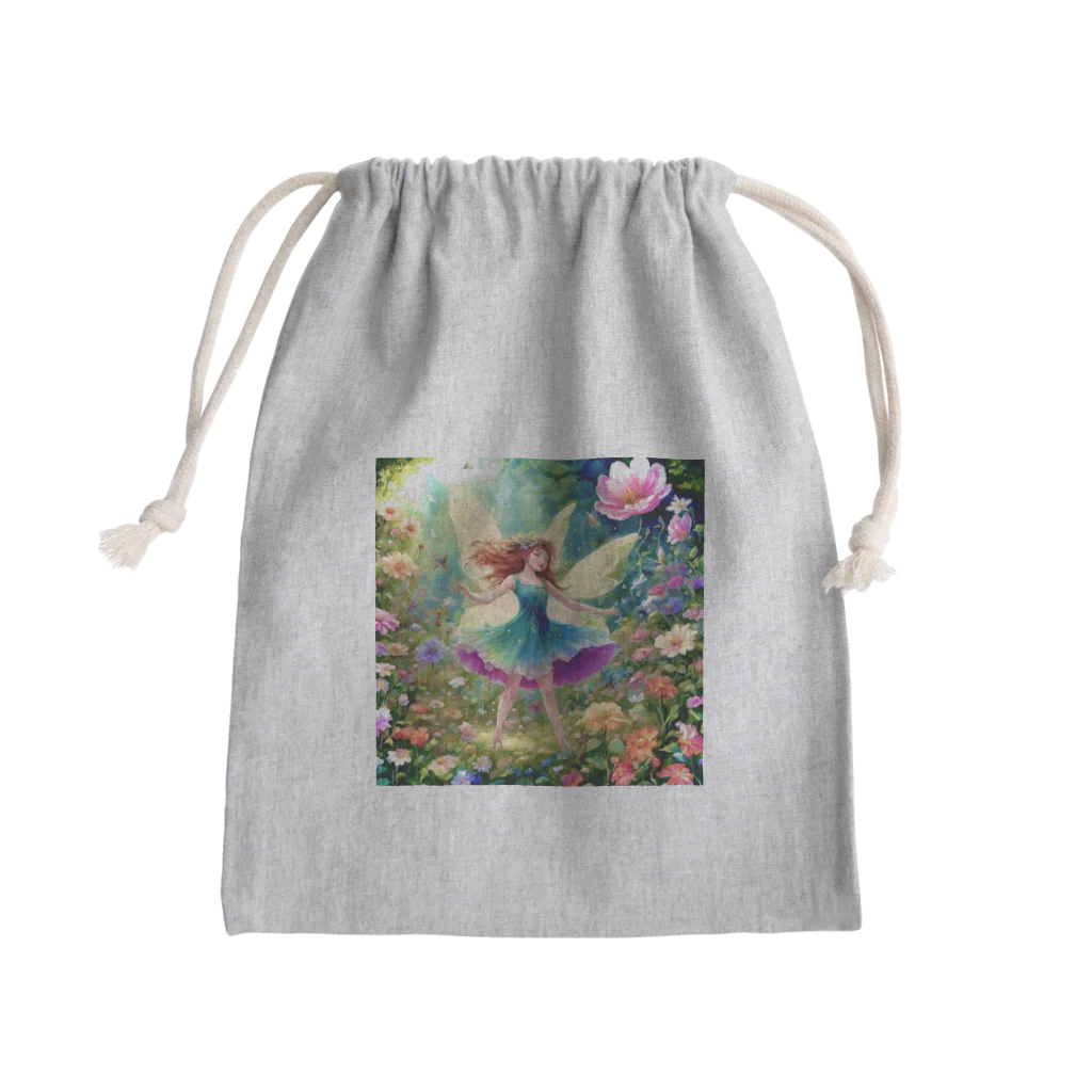 Cosmosの家の花と妖精 Mini Drawstring Bag