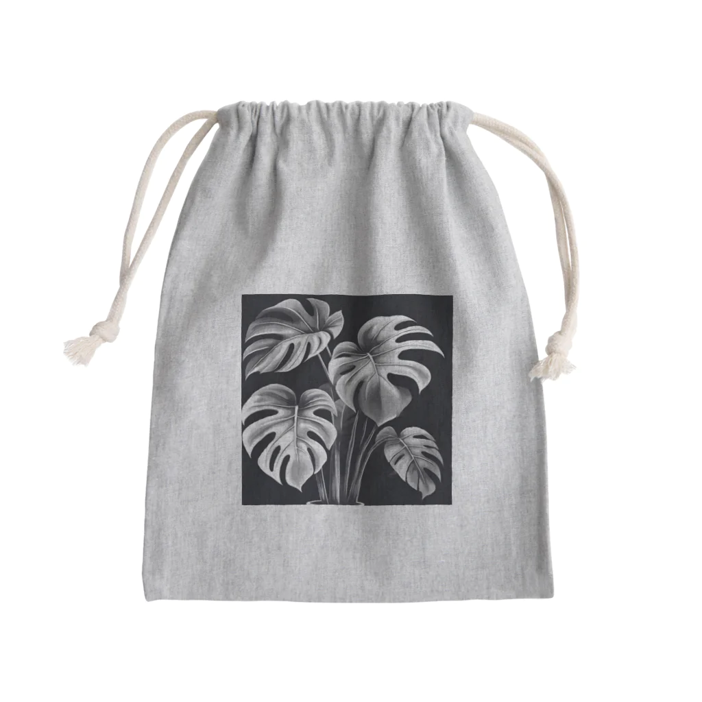 モンモンのモンステラのデザイングッズ Mini Drawstring Bag