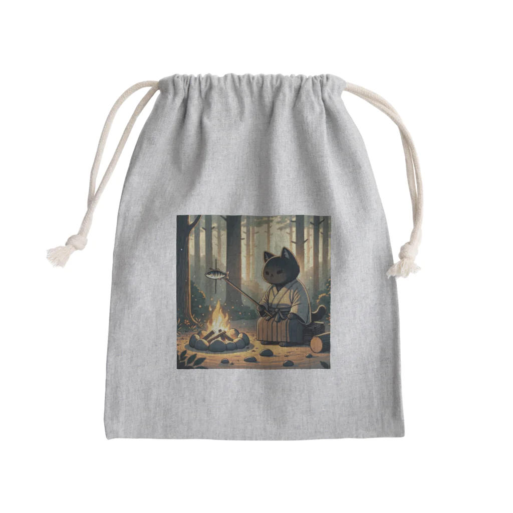 yanagi_mochiの猫侍の晩御飯 Mini Drawstring Bag