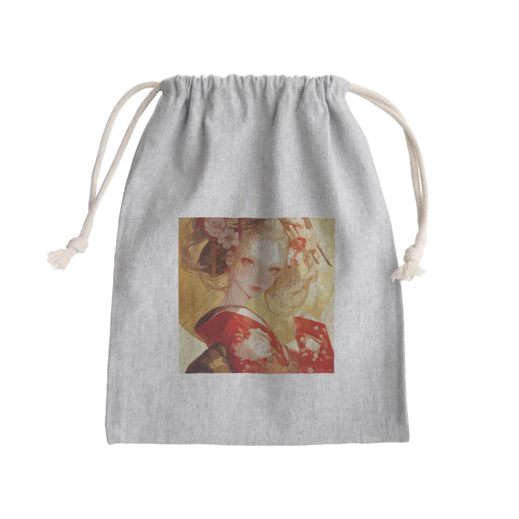 AQUAMETAVERSEの金の光に輝く赤い姫 Marsa 106 Mini Drawstring Bag