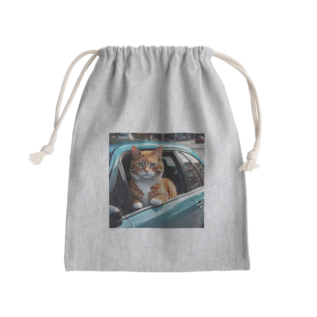 Kobayashi Kayoのドライブ中の猫 Mini Drawstring Bag