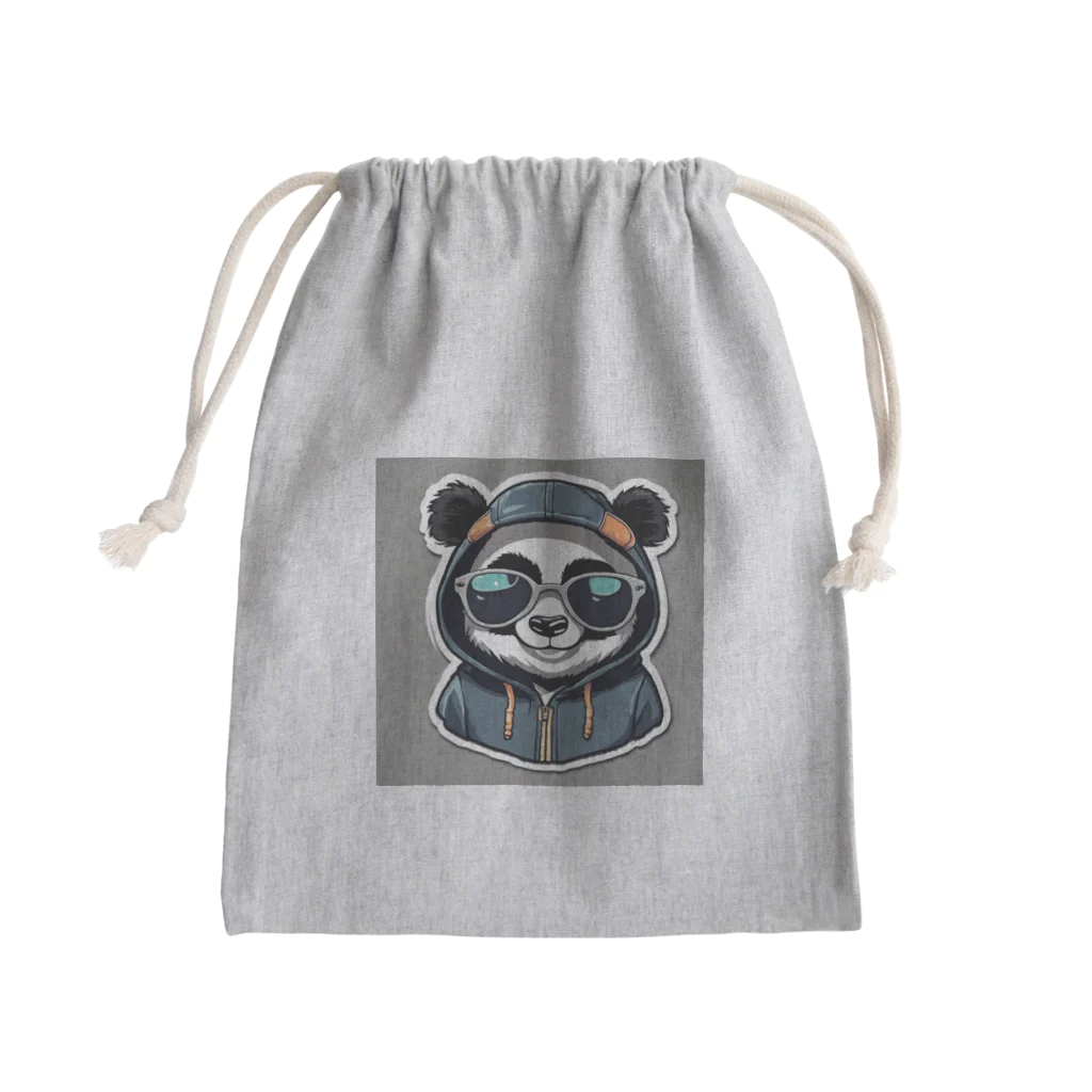 pandownloadのパーカーサングラスのワルパンダ？ Mini Drawstring Bag