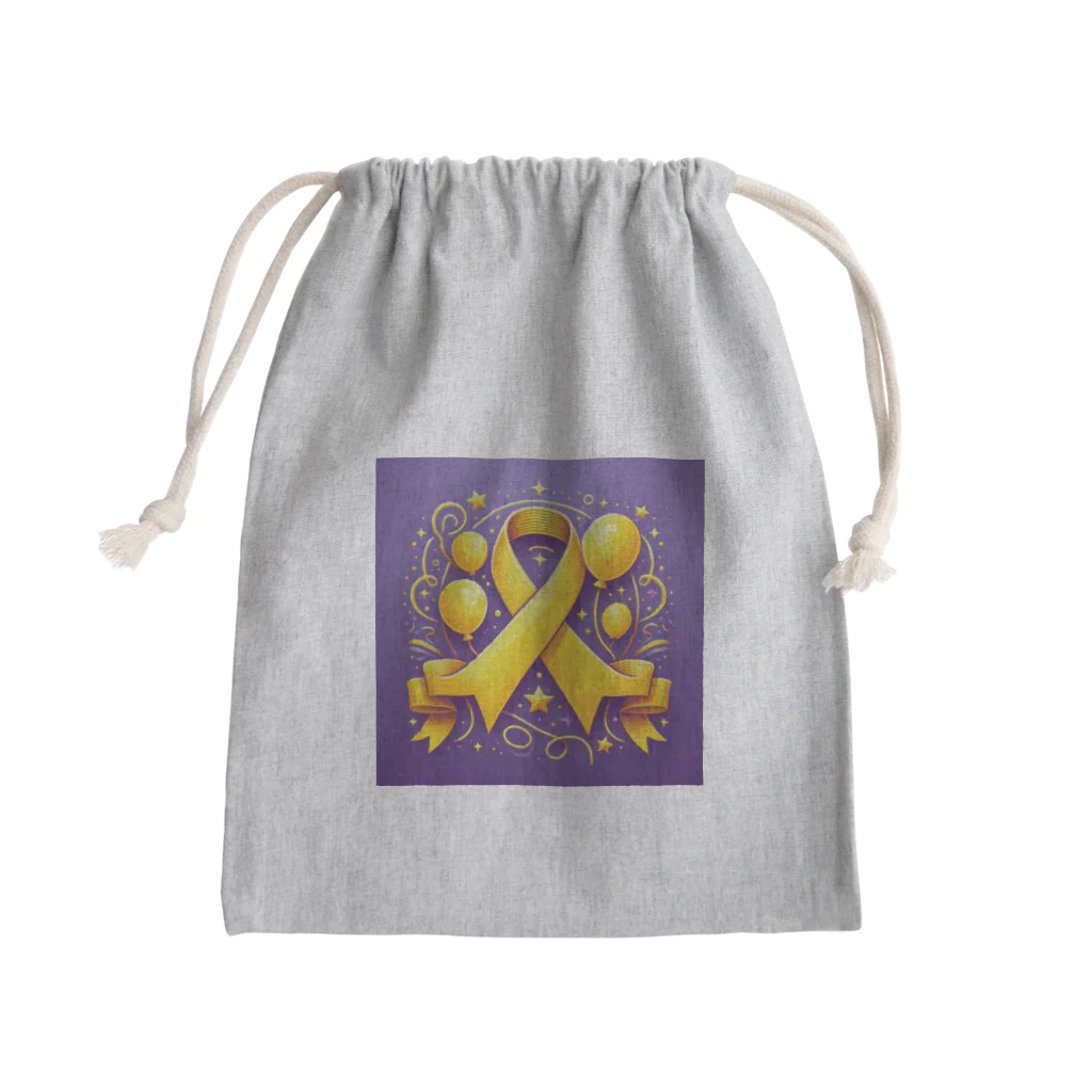 パープルルームの優雅に揺れるリボンがキラキラ輝く…  Mini Drawstring Bag
